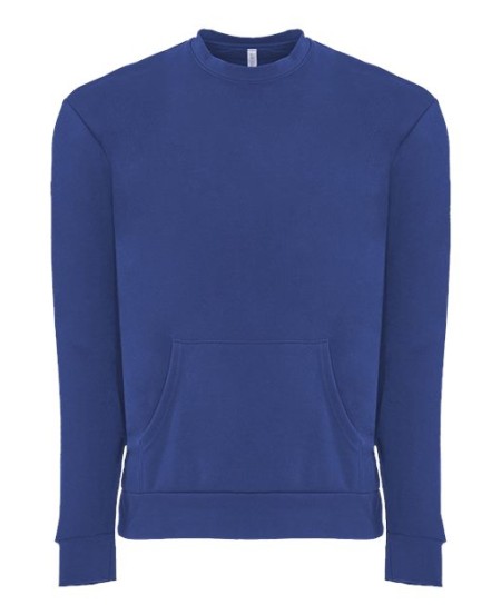Next Level 9001 Unisex Santa Barbara Pocket Crewneck Sweatshirt – 7.4 oz. 80/20 Cotton/Poly Fleece Crew with Pocket | XS–3XL