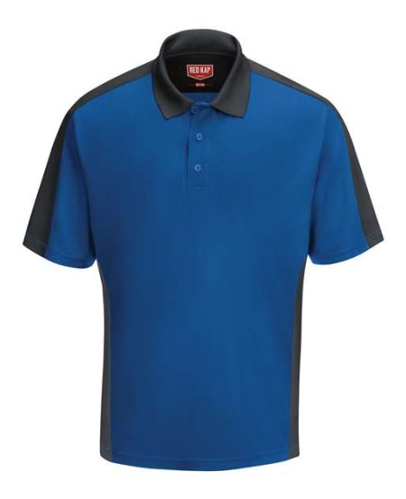 Red Kap SK54 Men's Performance Knit Two-Tone Polo – 4.5 oz. 100% Polyester Micro-Mesh, Moisture Wicking | 5+ Colors
