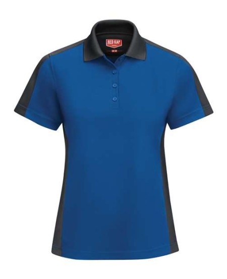 Red Kap SK53 Women's Performance Knit Two-Tone Polo – 4.5 oz. 100% Polyester Micro-Mesh, Moisture Wicking | 4+ Colors