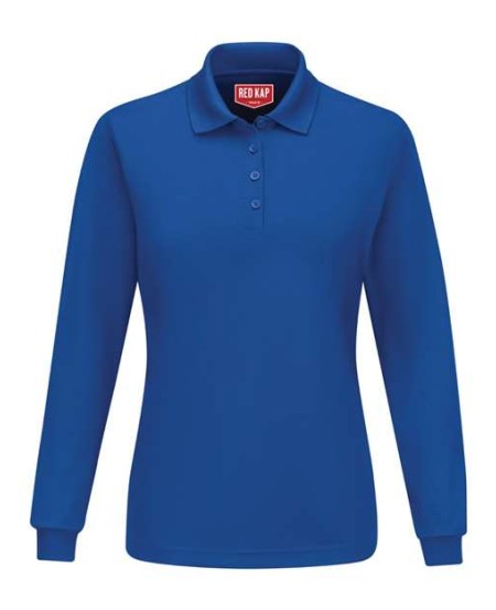 Red Kap SK7L Women's Long Sleeve Performance Knit Polo – 4.5 oz. 100% Polyester Micro-Mesh, Moisture Wicking | Multiple Colors