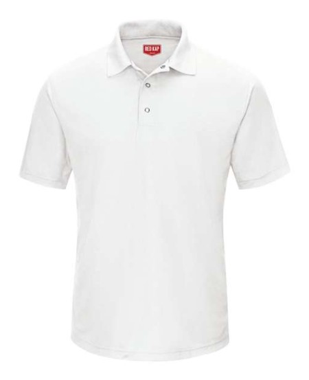 Red Kap SK74 Men's Performance Knit Gripper-Front Polo – 4.5 oz. 100% Polyester Pique Knit, Three-Gripper Placket