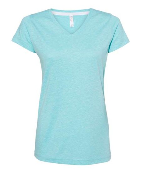 LAT 3591 Women's Harborside Mélange V-Neck Tee – Women's 4.5 oz./yd² Short-Sleeve T-Shirt | XS–3XL