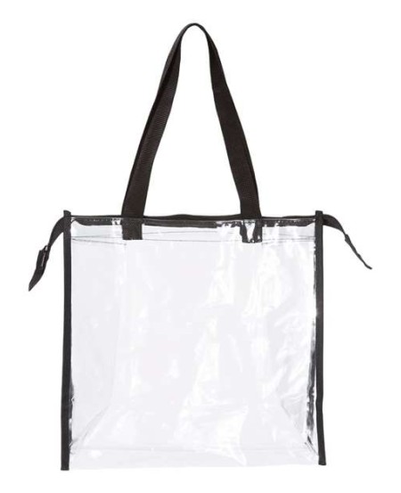 OAD OAD5006 Clear Zippered Tote with Full Gusset – 100% PVC Double-Polished Transparent Stadium-Compliant Tote | 12