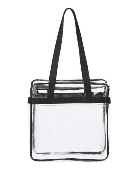 OAD OAD5005 Clear Tote with Zippered Top – 100% PVC Double-Polished Transparent Zippered Tote | 12