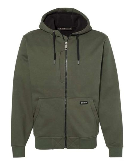 DRI DUCK 7040 Men’s Bateman Bonded Power Fleece™ 2.0 Full-Zip Jacket – 10 oz. 100% Cotton Face Bonded Interior | Three-Piece Scuba Hood | DRI DUCK Branded Eyelets