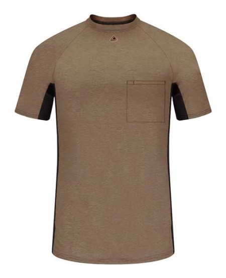 Bulwark MPS4 Men's Short Sleeve Shirt FR Two-Tone Base Layer – EXCEL FR 5.5 oz. 90/10 Cotton/Poly | ATPV 6.4 cal/cm² CAT 1