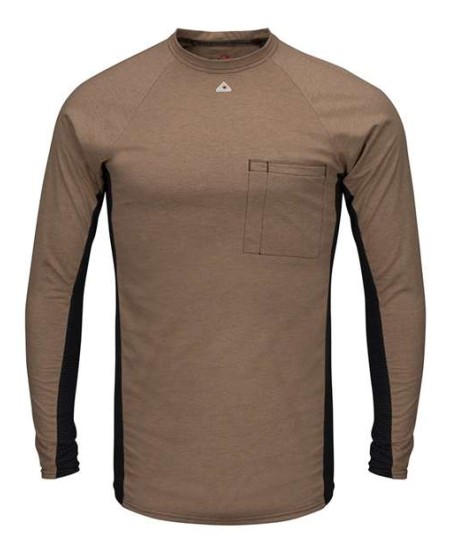 Bulwark MPS8 Men's Long Sleeve Shirt FR Two-Tone Base Layer – EXCEL FR 5.5 oz. 90/10 Cotton/Poly | ATPV 6.4 cal/cm² CAT 1