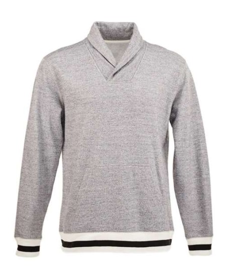 J. America 8704 Men's Peppered Fleece Shawl Collar Sweatshirt – 9.25 oz. Men's Pullover sweatshirt | S–3XL