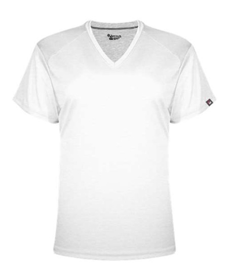 Badger 1002 Women's FitFlex Performance V-Neck T-Shirt – 3.5 oz. 95/5 Cotton/Spandex BadgerBlend | XS–2XL