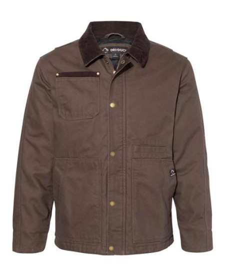 DRI DUCK 5091 Men’s Rambler Boulder Cloth™ Canvas Jacket – 12 oz. 100% Cotton Canvas | Nylon Quilted 3 oz. Polyfill | Corduroy Collar | Bi-Swing Back