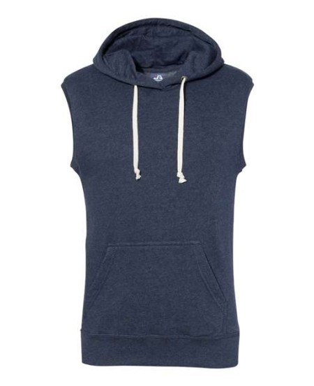 J. America 8877 Men's Triblend Sleeveless Hooded Sweatshirt – 7.5 oz. Men's sleeveless hoodie (hooded tank) | S–2XL