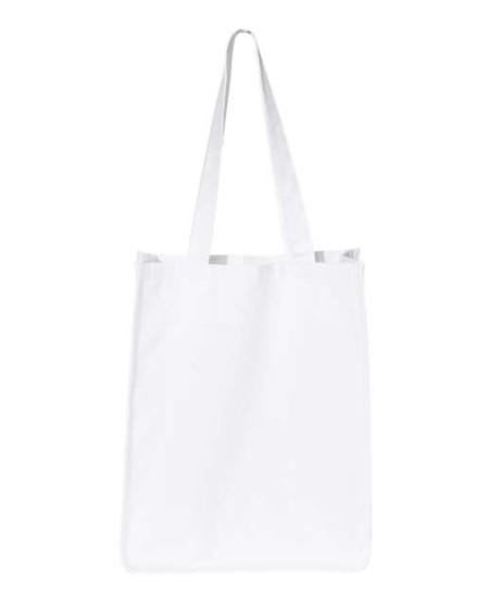 Q-Tees Q125400 27L Jumbo Shopping Bag – 12 oz. Heavy Cotton Canvas Tote with Full Side and Bottom Gussets