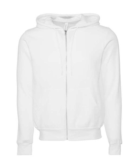 BELLA + CANVAS 3739 Unisex Sponge Fleece Full-Zip Hoodie Sweatshirt – 8 oz. 52/48 Airlume Cotton/Poly Sponge Fleece Full-Zip Hoodie | XS–3XL
