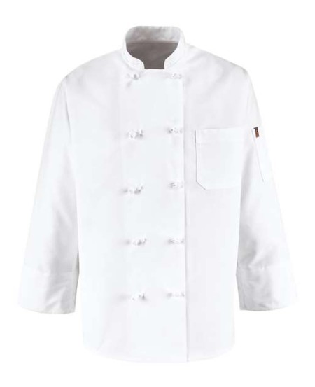 Chef Designs 421 Ten Knot Button Chef Coat - 100% Spun Polyester Double-Breasted Reversible Chef Coat | S-5XL