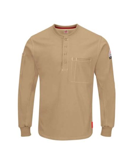 Bulwark QT40 Men's iQ Series® Plus FR Long Sleeve Henley Shirt – Westex G2™ 7.5 oz. 70/30 Cotton/Poly | EBT 12 cal/cm² CAT 2
