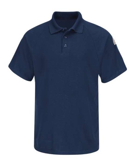 Bulwark SMP8 Men's CoolTouch® 2 FR Classic Short Sleeve Polo – 6.5 oz. Swiss Pique 45/35/20 Modacrylic/Lyocell/Aramid | EBT 8.2 CAT 2