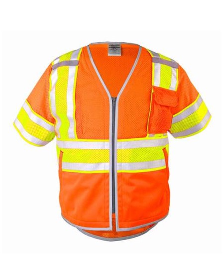 Kishigo 1573-1574 Unisex Premium Brilliant Series Ultimate Reflective Class 3 Vest – Unisex Safety Vest | M–5XL | ANSI 107 Type R Class 3