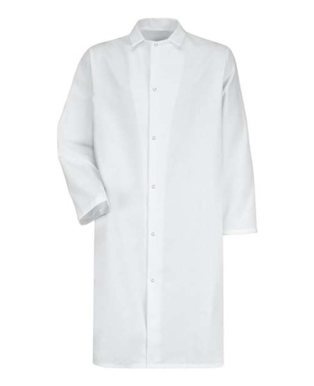 Red Kap 4006 Unisex Gripper-Front Butcher Frock – No Pockets | 7 oz. 65/35 Poly/Cotton Twill, 44.75