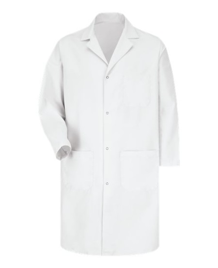Red Kap 5080 Unisex Lab Coat – 5 oz. 80/20 Poly/Cotton Poplin, 4-Gripper, Interior Chest Pocket | S–3XL
