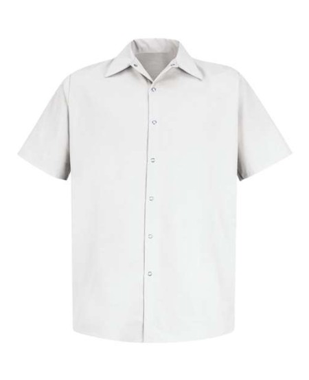 Red Kap SP26T Men's Tall Specialized Short Sleeve Pocketless Work Shirt – 4.25 oz. 65/35 | Tall Food Processing
