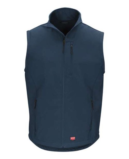 Red Kap VP62 Men's Soft Shell Vest - 10.3 oz. 96/4 Polyester/Spandex Four-Way Stretch, DWR | S-4XL