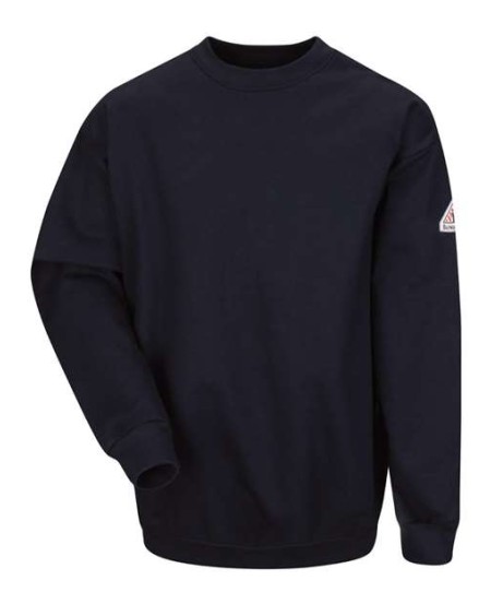 Bulwark SEC2T Men's Tall FR Crewneck Sweatshirt – 12.5 oz. 95/5 Cotton/Spandex Brushed Fleece | EBT 17 CAT 2 Tall