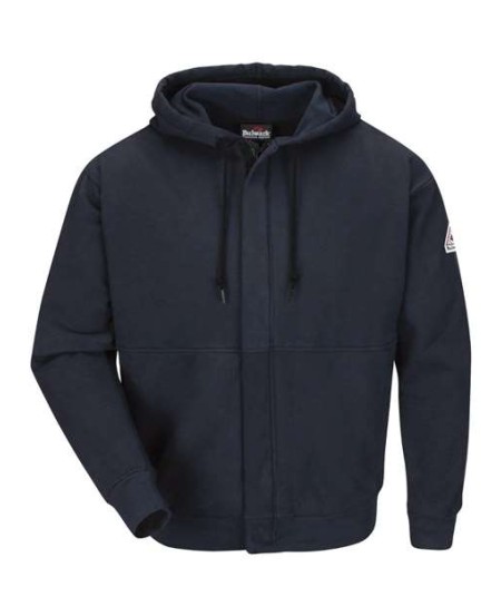 Bulwark SEH4T Men's Tall FR Zip-Front Hooded Sweatshirt – 12.5 oz. 95/5 Cotton/Spandex Brushed Fleece | EBT 17 CAT 2 Tall