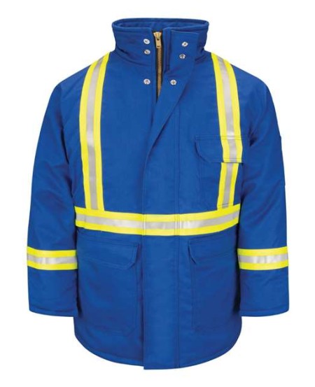 Bulwark JLPCL Men's Long Deluxe Parka Jacket with Reflective Trim – EXCEL FR ComforTouch 7 oz. Shell | CSA Reflective Tall/Long