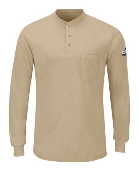 Bulwark SML8 Men's Lightweight FR Long Sleeve Henley Shirt – 5 oz. 70/30 Modacrylic/Rayon-Tencel™ | EBT 4.8 cal/cm² CAT 1