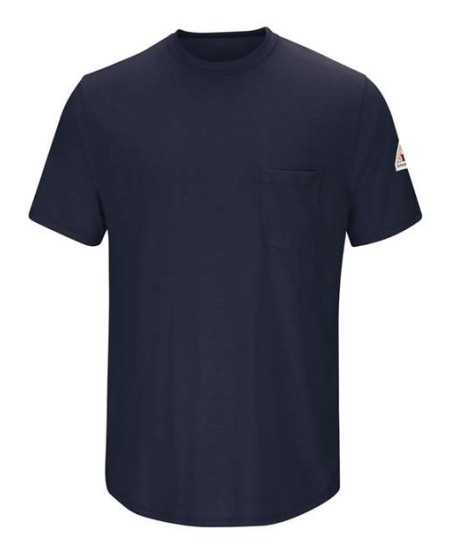 Bulwark SMT6T Men's Tall Lightweight FR Short Sleeve Pocket T-Shirt – 5 oz. 70/30 Modacrylic/Tencel™ | EBT 4.8 CAT 1 Tall