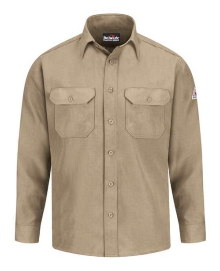 Bulwark SND2T Men's Tall Nomex® IIIA FR Uniform Shirt – 4.5 oz. Inherently FR | ATPV 4.4 CAT 1 Tall