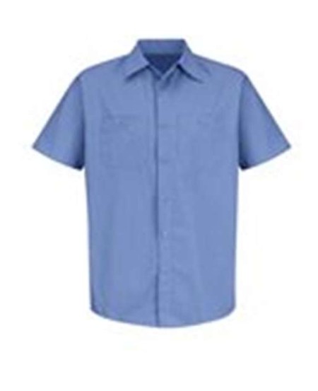 Red Kap SB22T Men's Tall Industrial Stripe Short Sleeve Work Shirt – 4.25 oz. 65/35 Broadcloth | Tall Sizes