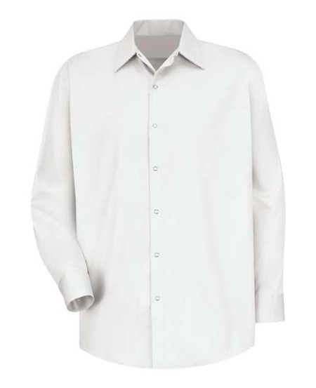 Red Kap SC16 Men's Long Sleeve Specialized Cotton Work Shirt – 5.25 oz. 100% Cotton, Stainless Steel Grippers, Pocketless