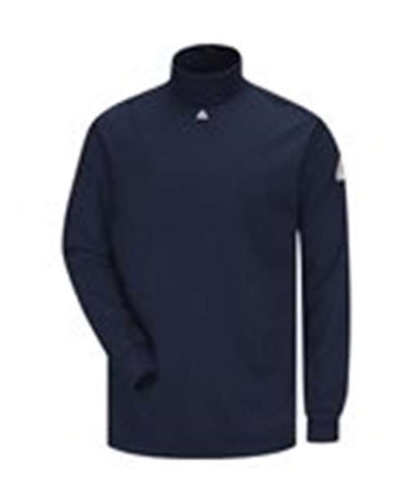 Bulwark SEK2T Men's Tall FR Tagless Mock Turtleneck – EXCEL FR 7.25 oz. 100% Cotton Interlock | ATPV 9.6 CAT 2 Tall