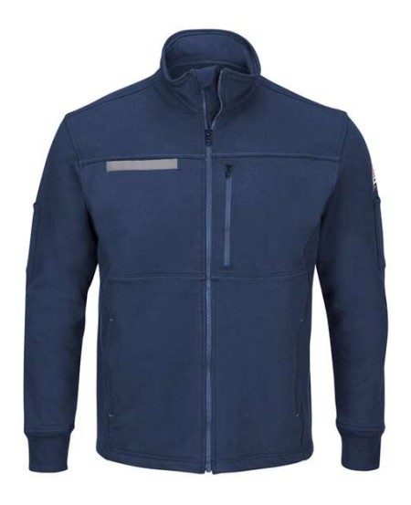 Bulwark SEZ2T Men's Tall FR Zip-Front Fleece Jacket – 12.5 oz. 95/5 Cotton/Spandex | EBT 17 cal/cm² CAT 2 Tall