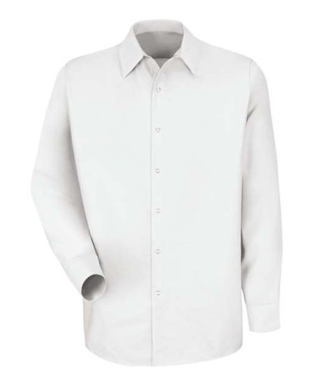 Red Kap SP16T Men's Tall Specialized Pocketless Poplin Long Sleeve Shirt – 4.25 oz. 65/35 | Tall Food Processing