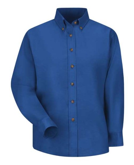 Red Kap SP91 Women's Poplin Dress Shirt – 4.25 oz. 65/35 Poly/Cotton, Long Sleeve, Women's Dress Shirt Fit