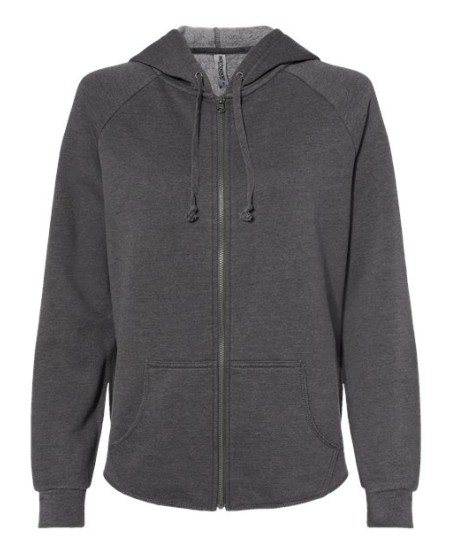Independent Trading Co. PRM2500Z Women’s California Wave Wash Full-Zip Hooded Sweatshirt – 7 oz. Women’s Full-zip hoodie | XS–2XL