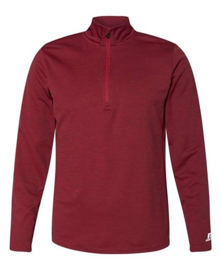 Russell Athletic QZ7EAM Men's Striated Quarter-Zip Pullover – 5.4 oz. 100% Polyester Two-Tone Interlock | XS–3XL