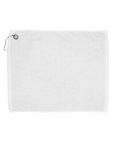 Carmel Towel Company C162523GH Golf Towel – 100% Cotton Velour | Dobby Hemmed | Silver Corner Grommet & Hook | 15