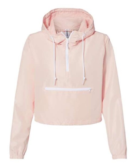 Independent Trading Co. EXP64CRP Women's Lightweight Quarter-Zip Pullover Crop Windbreaker Jacket – 2.5 oz. Women's Quarter-zip crop windbreaker | XS–2XL