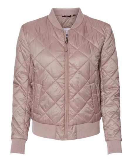 Weatherproof W21752 Women's HeatLast Quilted Packable Bomber Jacket – Women's 380T Coated Nylon Diamond Quilted Bomber with Ribbed-Knit Trim | S–2XL