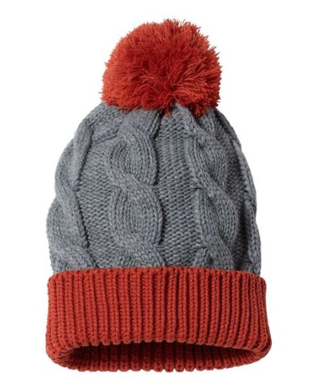 Richardson 141R Chunk Twist Cuffed Beanie - 100% Acrylic, Chunky Cable Knit, Pom on Top, 14