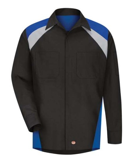 Red Kap SY18 Men's Long Sleeve Tri-Color Shop Shirt – 4.25 oz. 65/35 Ripstop ZeroSkratch Automotive | S–3XL