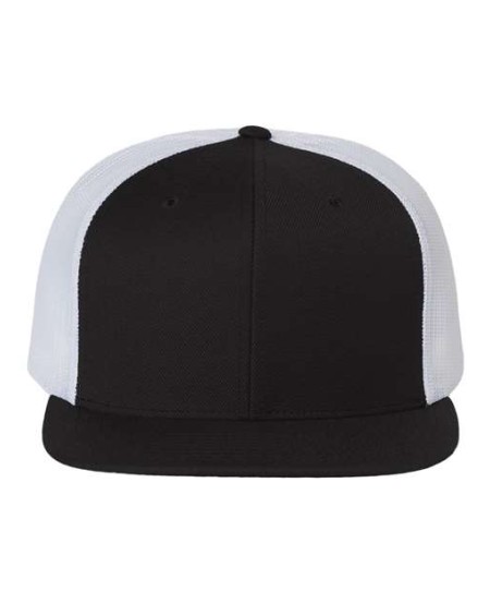 Richardson 511 Wool Blend Flat Bill Trucker Cap - 80/20 Acrylic/Wool Front, Hi Pro Six-Panel | OSFM Snapback