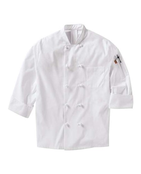 Chef Designs 044X Mimix Ten Knot Button Chef Coat with OilBlok - 65/35 Poly/Cotton OilBlok Ripstop + MIMIX Stretch Panels | XS-4XL