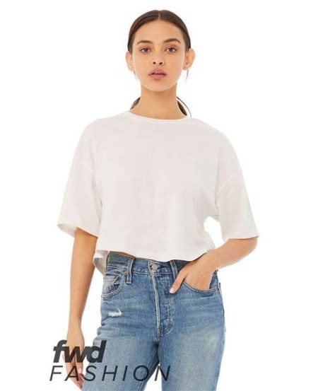 BELLA CANVAS 6482 Women's Jersey Crop Tee – 4.2 oz. 100% Airlume Cotton Women's Jersey Crop Tee with Finished Hem and Neck Binding