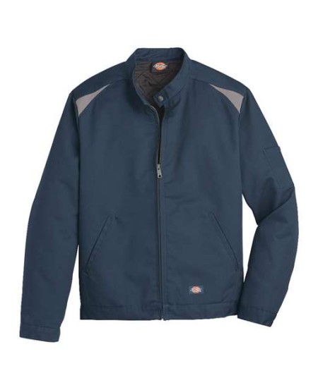 Dickies LJ60 Men’s Insulated Colorblocked Jacket – 8 oz. 65/35 Polyester/Cotton Water-Repellent Twill Shell with Nylon/Polyurethane Lining