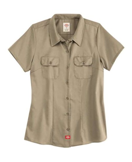 Dickies FS57 Women’s Short Sleeve Work Shirt – 5.25 oz. 65/35 Polyester/Cotton Twill Stain Release Work Shirt