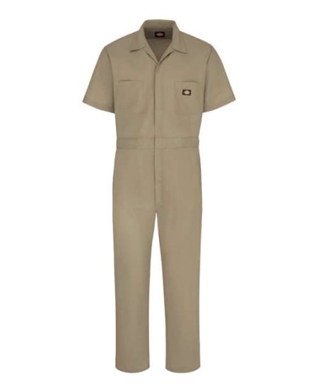 Dickies 3339T Men’s Tall Short Sleeve Coverall – 5 oz. 65/35 Polyester/Cotton Poplin Stain-Resistant Coverall | Tall Sizing